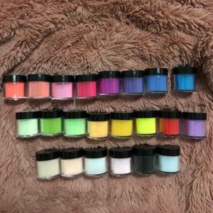 Set of 22 colorful acrylic powders